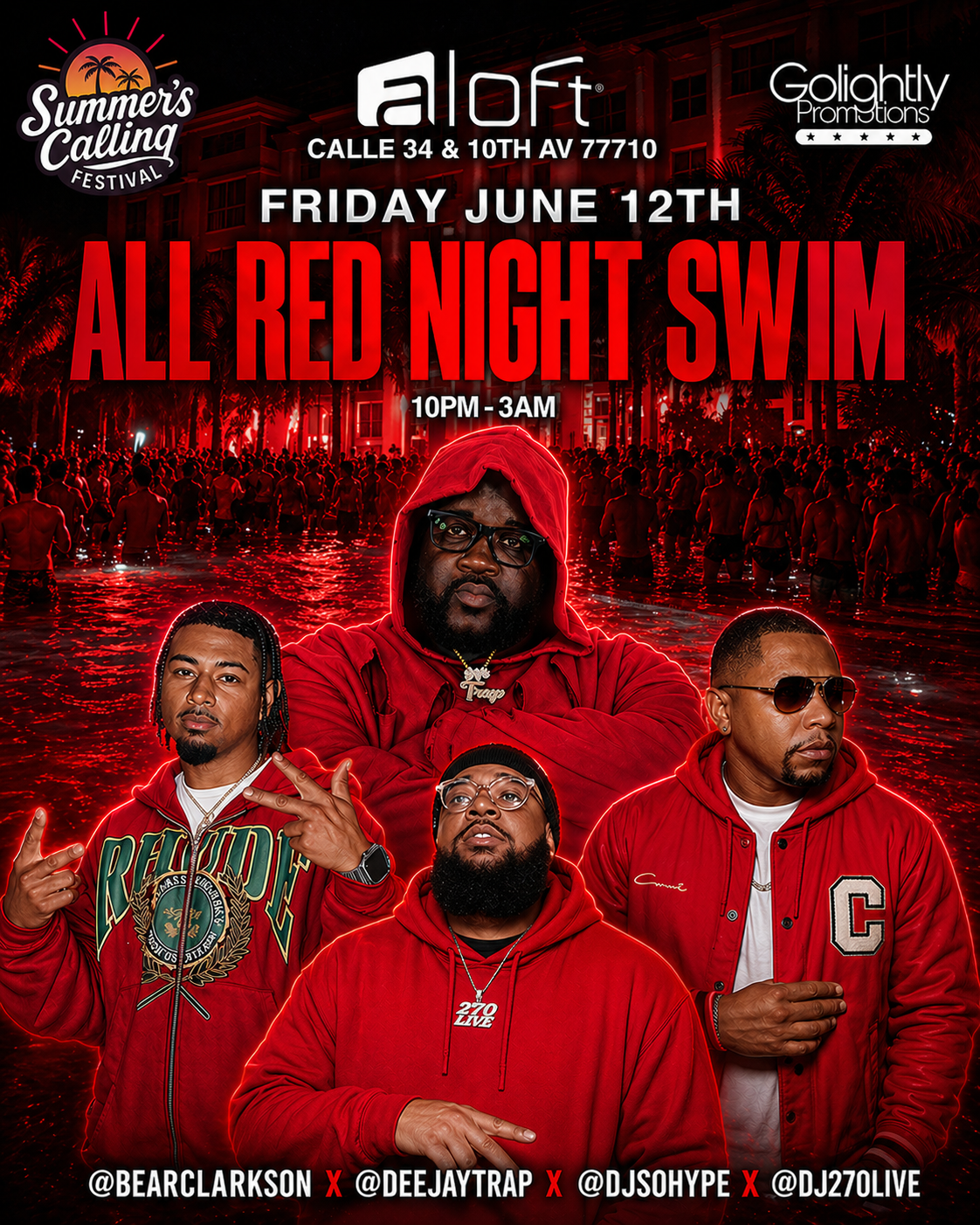 All-Red Night Swim flyer